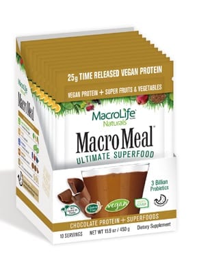 MacroMeal Vegan Chocolate Packets 10 Servings