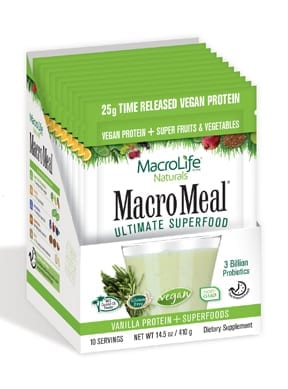 MacroMeal Vegan Vanilla Packets 10 Servings