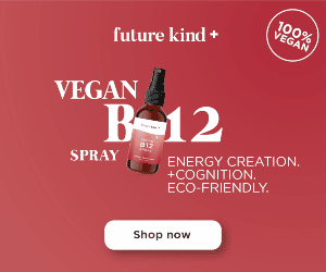 Vegan diets have a huge number of benefits, but up to 92% are not getting enough B12. The future kind+ B12 spray uses the naturally occurring methylcobalamin form and comes in an easy to use spray, in a delicious natural wild berry flavor.