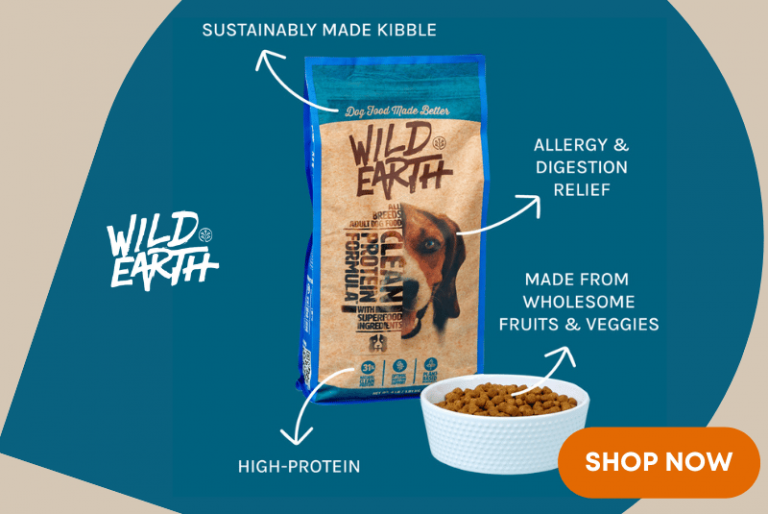 Click here to get your best friend Wild Earth vegan dog food that's sustainably produced using high-quality plant-based ingredients and made by veterinarians.