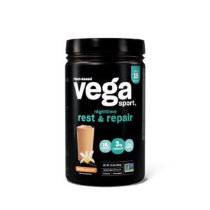Vega Sport Nighttime Rest & Repair - Plant-Based Recovery Protein Vanilla Caramel 15 Serving Tub 1