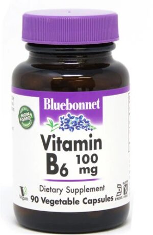 Bluebonnet Nutrition Vitamin B6 100 mg - 90 Vegetable Capsules