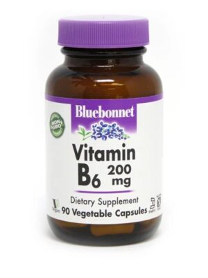 Bluebonnet Nutrition Vitamin B6 200 mg - 90 Vegetable Capsules