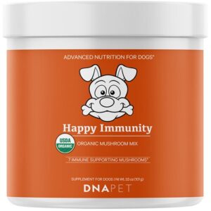 Codeage DNA PET Happy Immunity Organic Mushroom Mix Supplement Powder for Dogs 3.5 oz