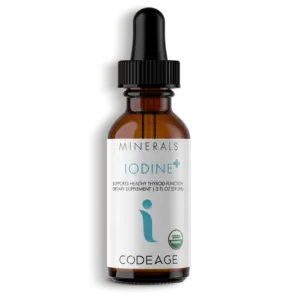 Codeage USDA Organic Iodine Drops - Pure Iodine Liquid - Vegan Thyroid Supplement 4 fl oz