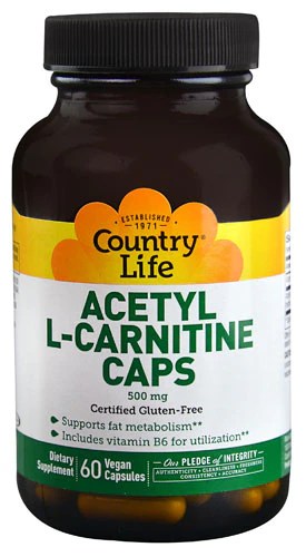 Country Life Acetyl L-Carnitine Caps 500 mg - 60 Vegan Capsules
