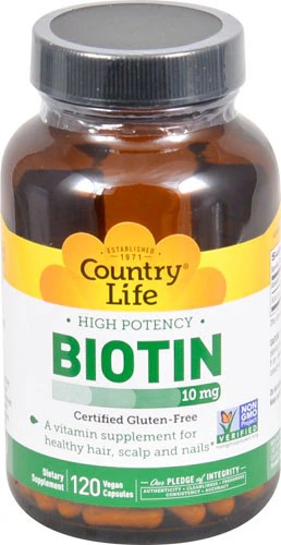 Country Life Biotin 10 mg - 120 Vegetarian Capsules