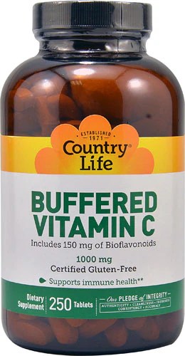 Country Life Buffered Vitamin C 1000 mg - 250 Tablets