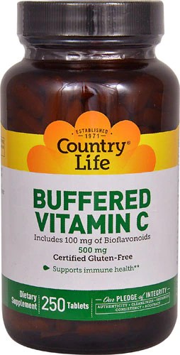 Country Life Buffered Vitamin C 500 mg - 250 Tablets