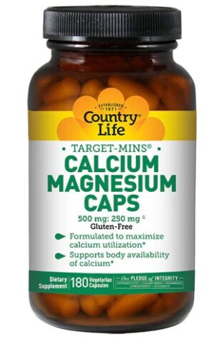 Country Life Calcium Magnesium Caps 180 Vegan Capsules