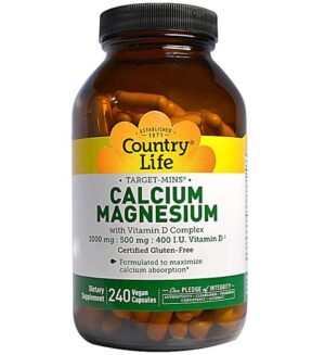 Country Life Calcium-Magnesium with Vitamin D Complex 240 Vegan Capsules