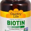 Country Life High Potency Biotin 5 mg - 120 Vegan Capsules