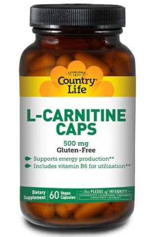 Country Life L-Carnitine Caps 500 mg - 60 Vegetarian Capsules