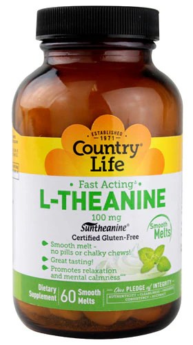 Country Life L-Theanine Mint 100 mg - 60 Smooth Melts