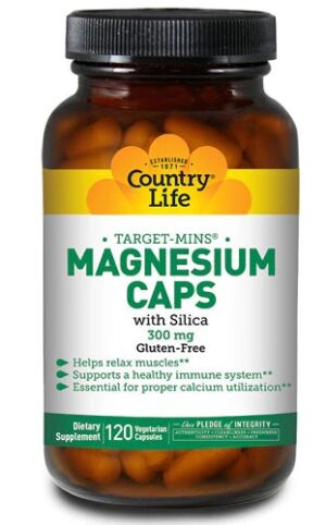 Country Life Magnesium Caps 300 mg - 120 Vegan Capsules