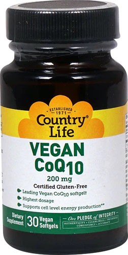 Country Life Vegan CoQ10 200 mg - 30 Vegan Softgels