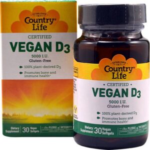 Country Life Vegan D3 5000 IU - 30 Vegan Softgels