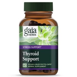 Gaia Herbs Stress Support - Thyroid Support 60 Vegan Liquid Phyto-Caps