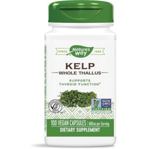 Nature's Way Kelp - Supports Thyroid Function 600 mg Per Serving - 100 Vegan Capsules